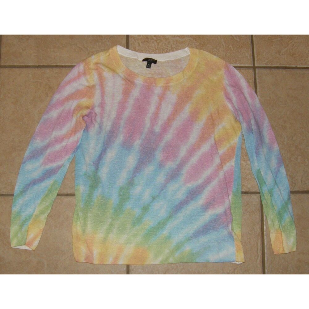 Multicolored Sz Medium Petite Stretchy Linen Blend Lightweight Sweater TALBOTS